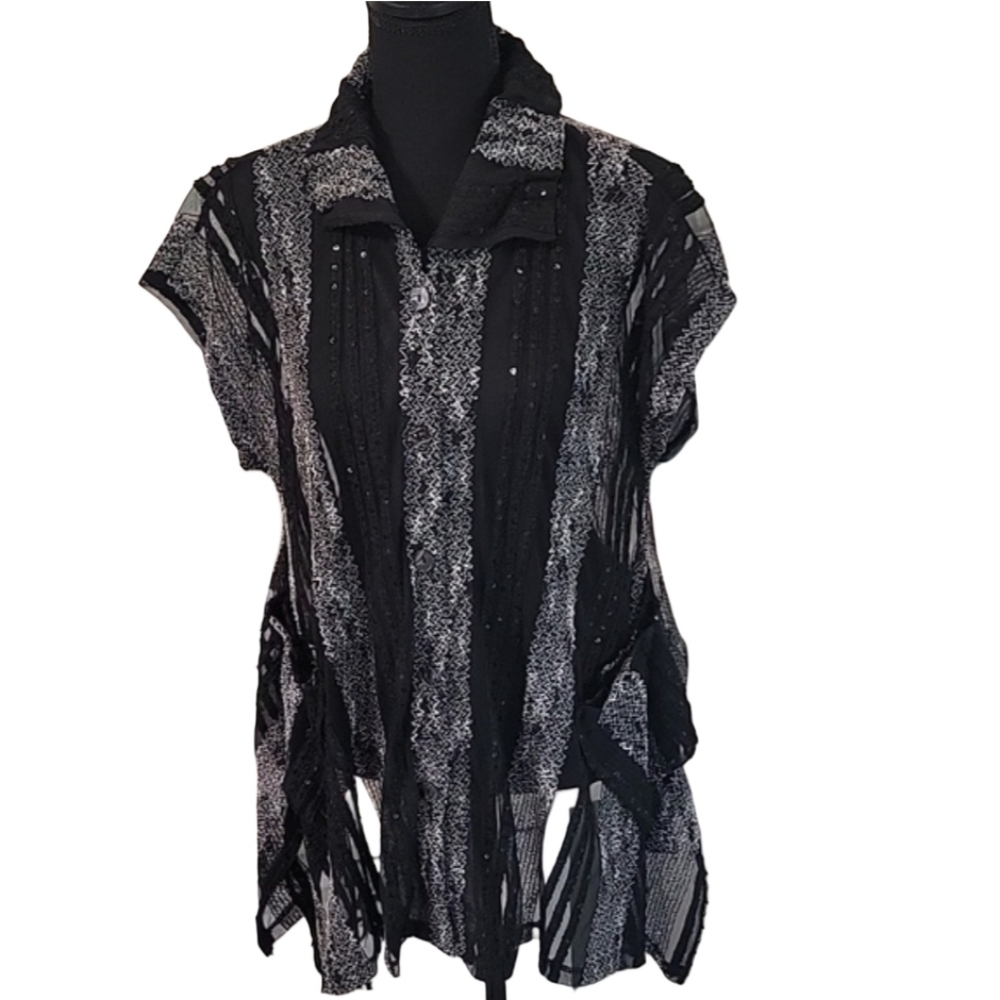 VTG Saint Gil Paris Sheer Sequin Top